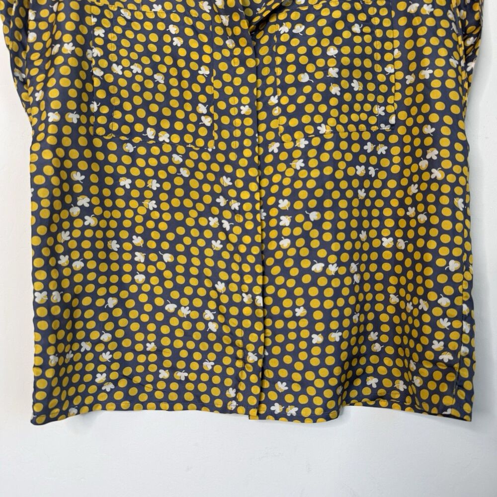 Cabi 100% Silk Blouse #183 Small Clover Polka Dots Oversized Boxy Button Up Top - Picture 2 of 14